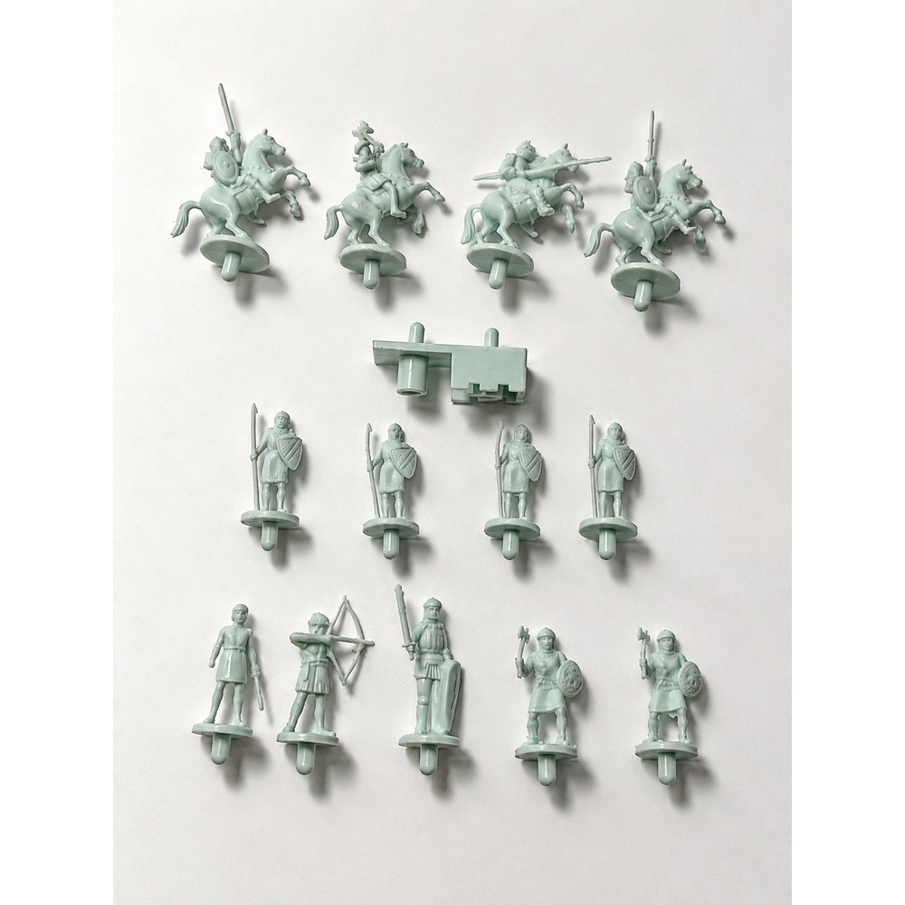 Vintage Feudal Bookshelf Game Replacement Pieces Light Teal Blue 3M 14 Pieces